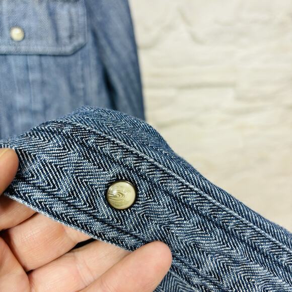 Carhartt Herringbone Twill HBT Snap Work Shirt Shacket Vintage Unlined Jacket - Picture 8 of 10